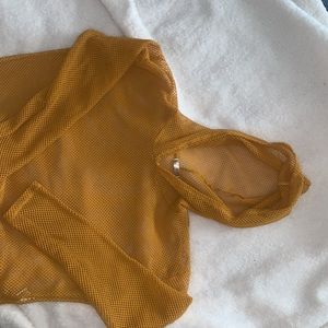 Honey Fishnet hoodie - crop top